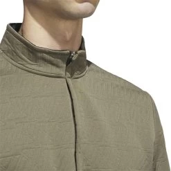 Adidas DWR 1/4 Zip Pullover -Pro Golf Shop adidas 2023 dwr quarter zip pullover olive strata collar detail itempicture