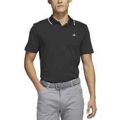 Adidas 2023 Go-To Pique Polo -Pro Golf Shop adidas 2023 go to pique polo black front itempicture