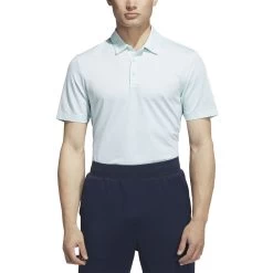 Adidas Ottoman Stripe Polo -Pro Golf Shop adidas 2023 ottoman stripe polo semi flash aqua model front itempicture