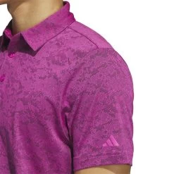 Adidas 23 Textured Jacquard Polo -Pro Golf Shop adidas 2023 textured jacquard polo lucid fuchsia detail itempicture