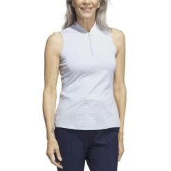 Adidas Women's Two Color Ottoman Sleeveless Polo -Pro Golf Shop adidas 2023 women s two color ottoman sleeveless polo wonder blue itempicture
