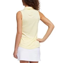 Adidas 2022 Women's Space Dyed Sleeveless Polo -Pro Golf Shop adidas fw22 womens space dyed sleeveless polo almost yellow back itempicture