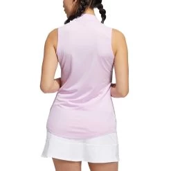 Adidas Women's Ultimate365 Herringbone Stripe Sleeveless Polo -Pro Golf Shop adidas fw22 womens ultimate365 herringbone stripe polo quiet crimson back itempicture