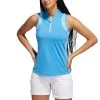 Adidas 2022 Women's Ultimate365 Printed Sleeveless Polo -Pro Golf Shop adidas fw22 womens ultimate365 printed sleeveless polo pulse blue front itempicture