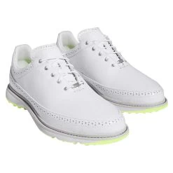 Adidas MC80 Golf Shoes White/Matte Silver/Lucid Lemon -Pro Golf Shop adidas mc80 golf shoes white matte silver lucid lemon front itempicture