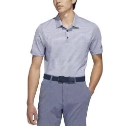 Adidas Ottoman Stripe Polo -Pro Golf Shop adidas ottoman stripe polo collegiate navy model front itempicture