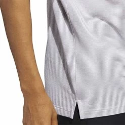Adidas Ottoman Stripe Polo -Pro Golf Shop adidas ottoman stripe polo grey two white detail hem itempicture