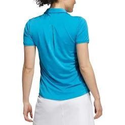 Adidas 2021 Women's Ultimate365 Solid Polo -Pro Golf Shop adidas s21 womens ultimate365 solid short sleeve polo sonic aqua back itempicture