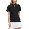 Adidas Women's Short Sleeve Mock Neck Polo -Pro Golf Shop adidas ss22 womens short sleeve mock neck polo black itempicture