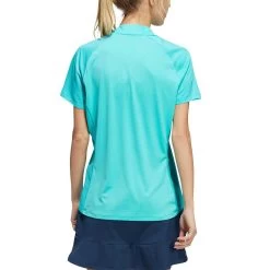 Adidas Women's Short Sleeve Mock Neck Polo -Pro Golf Shop adidas ss22 womens short sleeve mock neck polo semi mint rush back itempicture