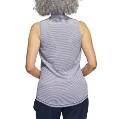 Adidas Women's Two Color Ottoman Sleeveless Polo -Pro Golf Shop adidas ss23 w two color ottoman sleeveless polo collegiate navy back itempicture