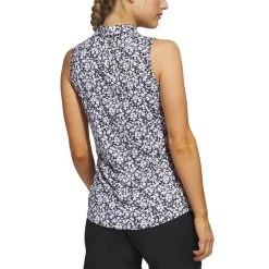 Adidas Women's Ultimate365 Printed Sleeveless Polo 12 Adidas Women's Ultimate365 Printed Sleeveless Polo -Pro Golf Shop adidas ss23 womens ultimate365 printed sleeveless polo black back itempicture