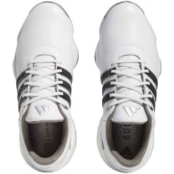 Adidas Tour360 22 Boost Golf Shoes White/Black/Silver -Pro Golf Shop adidas tour360 boost 22 golf shoes white black silver top itempicture
