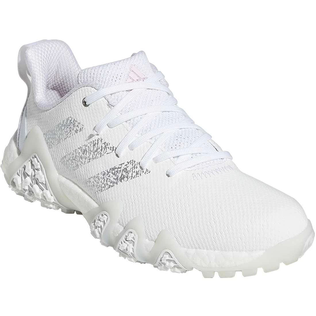 Adidas Women's Codechaos 22 Golf Shoes White/Silver/Clear Pink 5 Adidas Women's Codechaos 22 Golf Shoes White/Silver/Clear Pink - Image 3