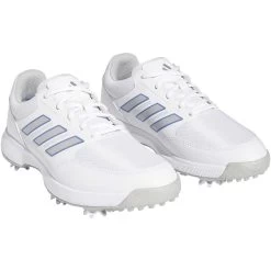 Adidas Women's Tech Response 3.0 Golf Shoes White/Silver/Blue Fusion -Pro Golf Shop adidas womens tech response 3 0 golf shoes white silver blue front itempicture