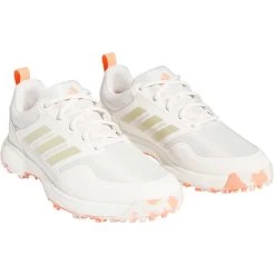 Adidas Women's Tech Response 3.0 SL Golf Shoes Chalk White/Silver/Coral Fusion -Pro Golf Shop adidas womens tech response 3 0 sl golf shoes chalk white coral front itempicture