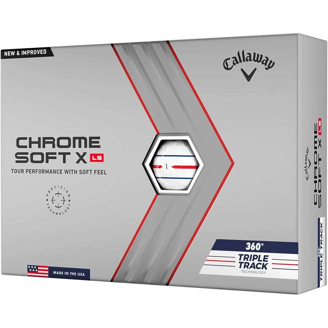 Callaway Chrome Soft X LS 360 Triple Track White Golf Balls 3 Callaway Chrome Soft X LS 360 Triple Track White Golf Balls
