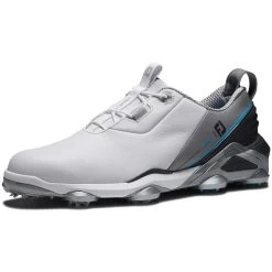 FootJoy Tour Alpha Golf Shoes White/Grey/Blue -Pro Golf Shop footjoy tour alpha golf shoes white grey blue front itempicture