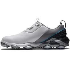 FootJoy Tour Alpha Golf Shoes White/Grey/Blue -Pro Golf Shop footjoy tour alpha golf shoes white grey blue side itempicture