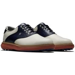FootJoy Traditions SL Golf Shoes Cream/Navy -Pro Golf Shop footjoy traditions sl golf shoes cream navy 57925 pair itempicture