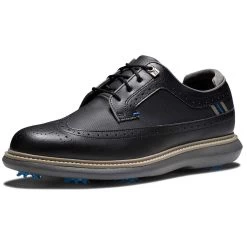 FootJoy Traditions Wing Tip Golf Shoes Black/Blue/Grey -Pro Golf Shop footjoy traditions wing tip golf shoes black blue grey toe itempicture
