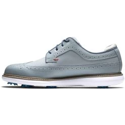 FootJoy Traditions Wing Tip Golf Shoes Grey/Navy/Red -Pro Golf Shop footjoy traditions wing tip golf shoes grey navy red instep itempicture
