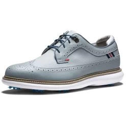 FootJoy Traditions Wing Tip Golf Shoes Grey/Navy/Red -Pro Golf Shop footjoy traditions wing tip golf shoes grey navy red toe itempicture