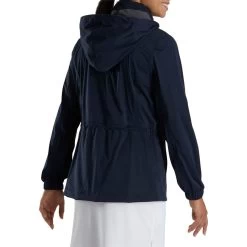 FootJoy Women's HydroKnit Rain Jacket -Pro Golf Shop footjoy womens hydroknit rain jacket navy back itempicture