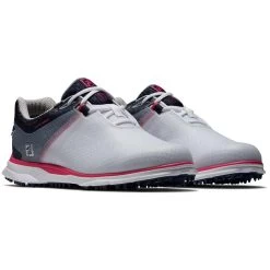 FootJoy Women's Pro SL Sport Golf Shoes White/Navy/Pink -Pro Golf Shop footjoy womens pro sl sport golf shoes white navy pink 98147 pair itempicture