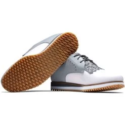 FootJoy Women's Sport Retro Golf Shoes White/Light Grey -Pro Golf Shop footjoy womens sport retro golf shoes white light grey beauty itempicture