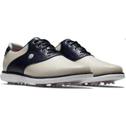 FootJoy Women's Traditions Saddle Golf Shoes Cream/Navy -Pro Golf Shop footjoy womens traditions saddle golf shoes cream navy 97922 pair itempicture