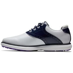 FootJoy Women's Traditions SL Golf Shoes White/Navy -Pro Golf Shop footjoy womens traditions sl golf shoes white navy 97899 side itempicture