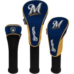 Team Effort MLB Set Of 3 Headcovers -Pro Golf Shop mcarthur sports mlb set of 3 headcovers milwaukee brewers