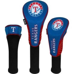 Team Effort MLB Set Of 3 Headcovers -Pro Golf Shop mcarthur sports mlb set of 3 headcovers texas rangers