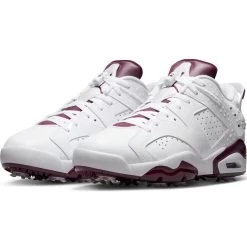 Nike Jordan Retro 6 G Golf Shoes White/Bordeaux -Pro Golf Shop nike jordan retro 6 g golf shoes white bordeaux pair itempicture