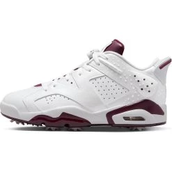 Nike Jordan Retro 6 G Golf Shoes White/Bordeaux -Pro Golf Shop nike jordan retro 6 g golf shoes white bordeaux profile itempicture