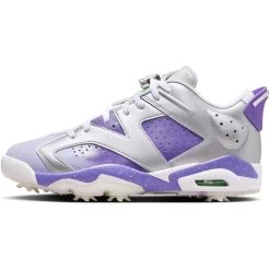 Nike Jordan Retro 6 G Golf Shoes Metallic Silver/Oxygen Purple