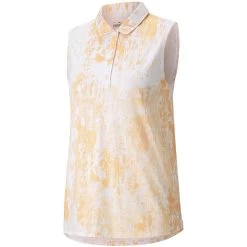 Puma Women's Cloudspun Concrete Sleeveless Polo -Pro Golf Shop puma 2021 womens cloudspun concrete sleeveless polo caramel cream itempicture