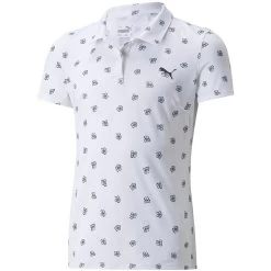 Puma Girls MATTR Hibiscus Polo 6 Puma Girls MATTR Hibiscus Polo -Pro Golf Shop puma 2022 girls mattr hibiscus polo white front itempicture