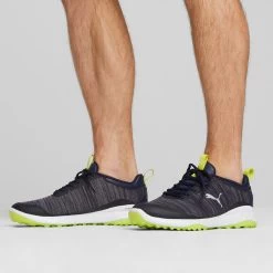Puma Fusion Pro Golf Shoes Peacoat/Silver/Lime Punch -Pro Golf Shop puma fusion pro golf shoes peacoat silver lime punch 377041 02 mod1 itempicture