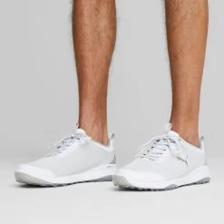 Puma Fusion Pro Golf Shoes White/Silver/High Rise -Pro Golf Shop puma fusion pro golf shoes white silver high rise 377041 05 mod1 itempicture