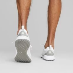 Puma Fusion Pro Golf Shoes White/Silver/High Rise -Pro Golf Shop puma fusion pro golf shoes white silver high rise 377041 05 mod2 itempicture