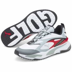 Puma GS-Fast Golf Shoes White/High Rise/High Risk Red -Pro Golf Shop puma gs fast golf shoes white high rise high risk red 376357 04 pair itempicture