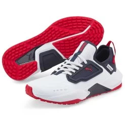 Puma GS.One Golf Shoes White/Navy Blazer/Ski Patrol -Pro Golf Shop puma gs one golf shoes white navy blazer ski patrol pair itempicture