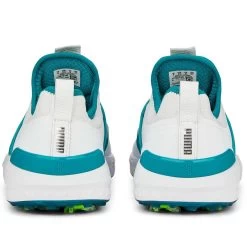 Puma Ignite Articulate Disc Golf Shoes White/Silver/Green Lagoon 10 Puma Ignite Articulate Disc Golf Shoes White/Silver/Green Lagoon -Pro Golf Shop puma ignite articulate disc white silver green lagoon 376079 08 heel itempicture