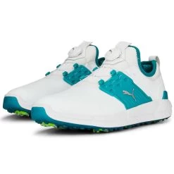Puma Ignite Articulate Golf Shoes White/Silver/Green Lagoon -Pro Golf Shop puma ignite articulate golf white silver green lagoon 376078 08 pair itempicture