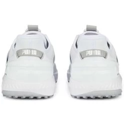Puma Ignite Elevate Disc Golf Shoes White/Silver -Pro Golf Shop puma ignite elevate disc golf shoes white silver 376080 01 heel itempicture
