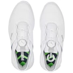 Puma Ignite Elevate Disc Golf Shoes White/Silver -Pro Golf Shop puma ignite elevate disc golf shoes white silver 376080 01 top itempicture