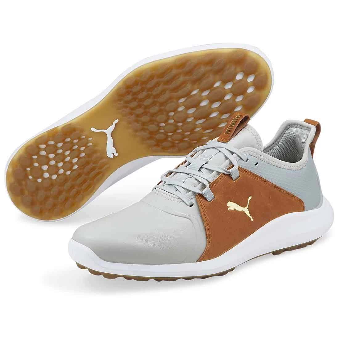 Puma Ignite Fasten8 Crafted Golf Shoes High Rise/Gold/Leather Brown 5 Puma Ignite Fasten8 Crafted Golf Shoes High Rise/Gold/Leather Brown - Image 3