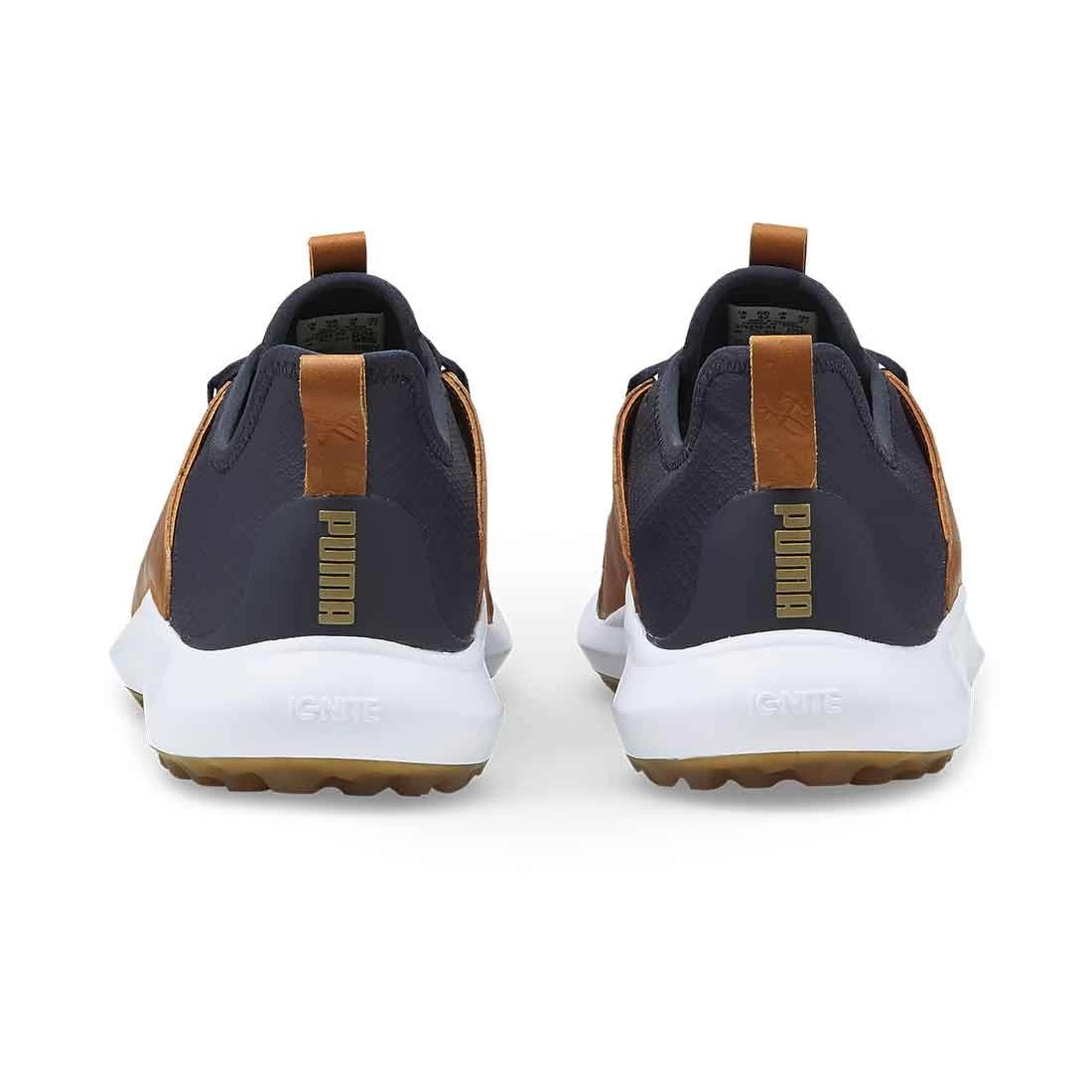 Puma Ignite Fasten8 Crafted Golf Shoes Navy Blazer/Gold/Leather Brown 7 Puma Ignite Fasten8 Crafted Golf Shoes Navy Blazer/Gold/Leather Brown - Image 5